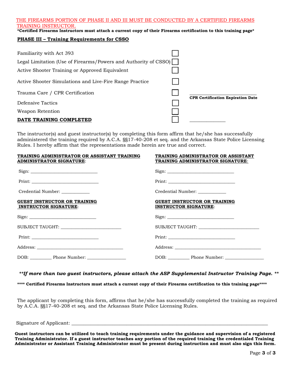 Csso Renewal Training Page - Arkansas, Page 3