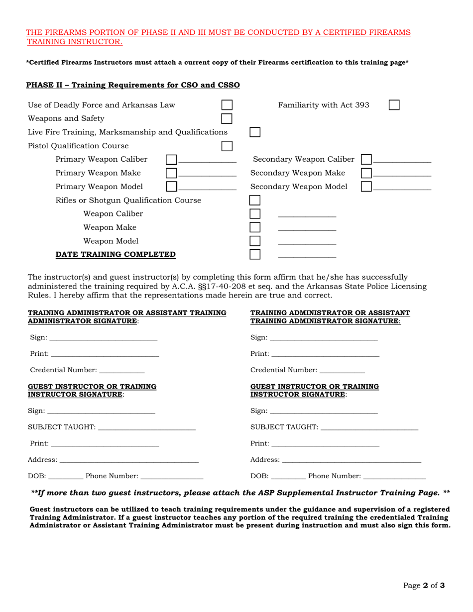 Institution of Instruction - Ioi Csso Renewal Training Page - Arkansas, Page 2