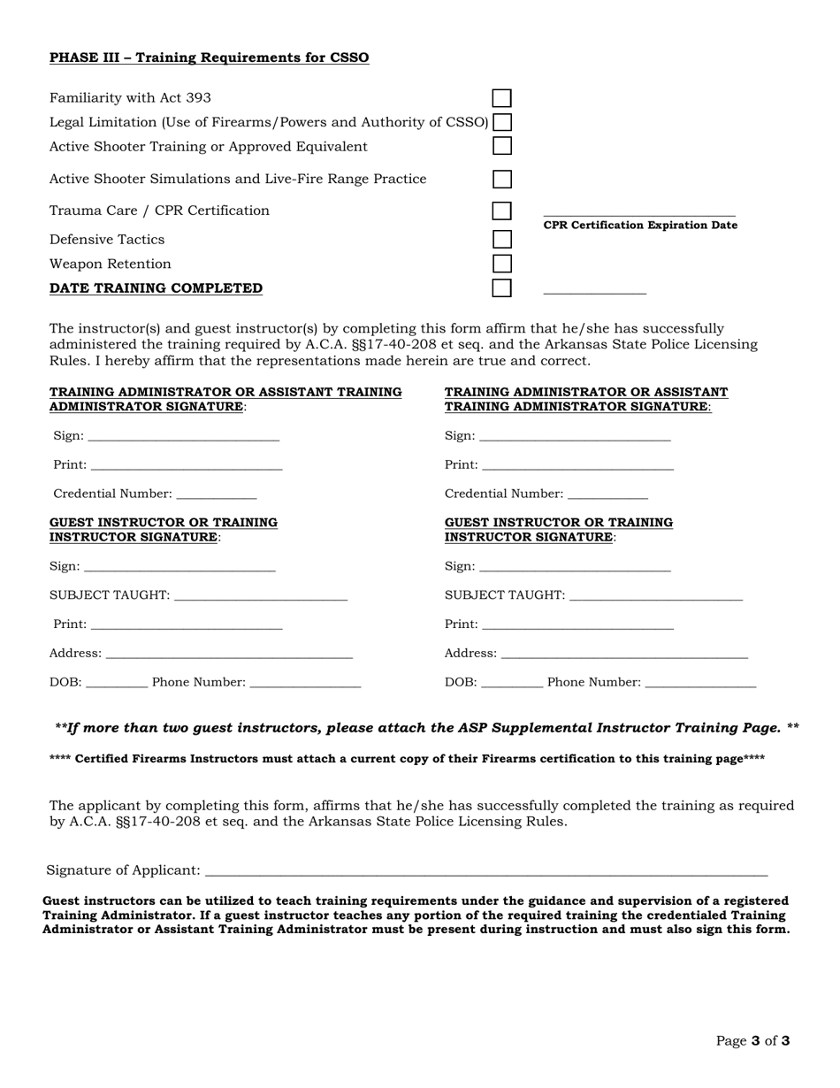 Institution of Instruction - Ioi Csso Renewal Training Page - Arkansas, Page 3