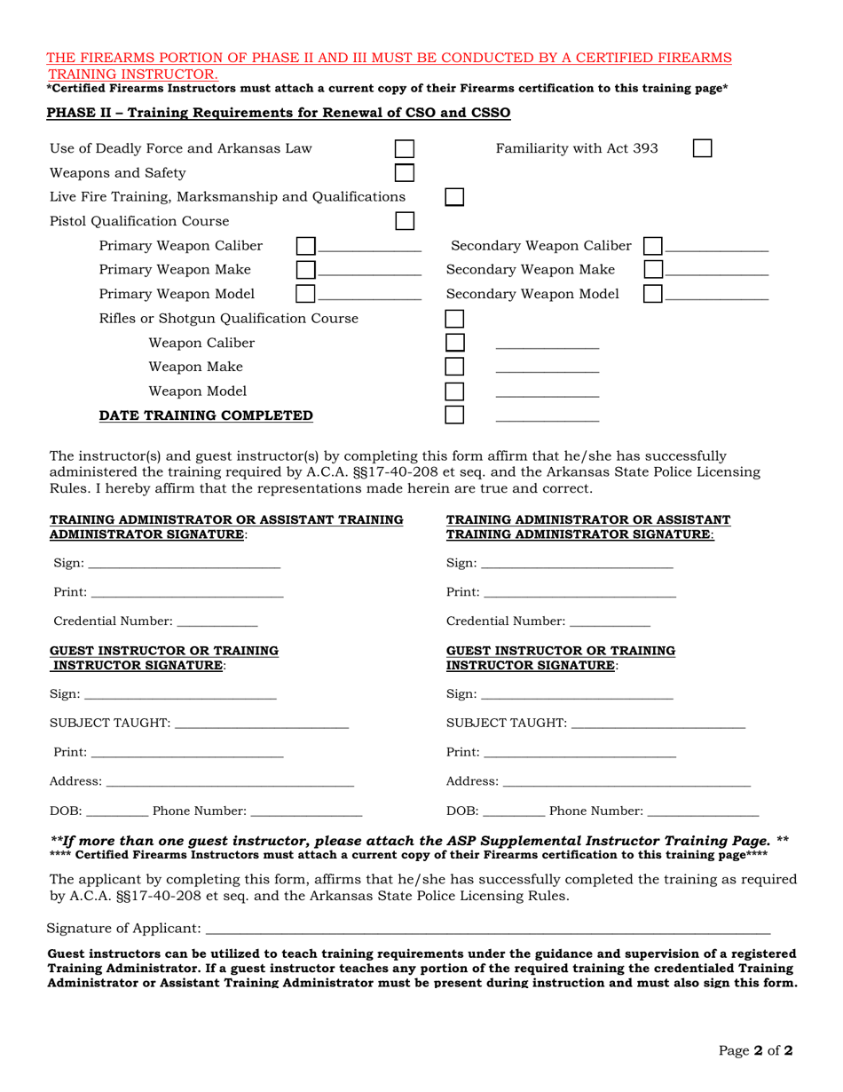 Institution of Instruction- Ioi Cso Renewal Training Page - Arkansas, Page 2