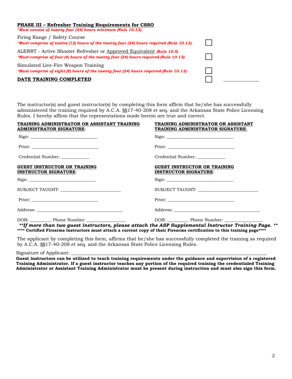 Institution of Instruction - Ioi Csso Refresher Training Page - Arkansas, Page 2