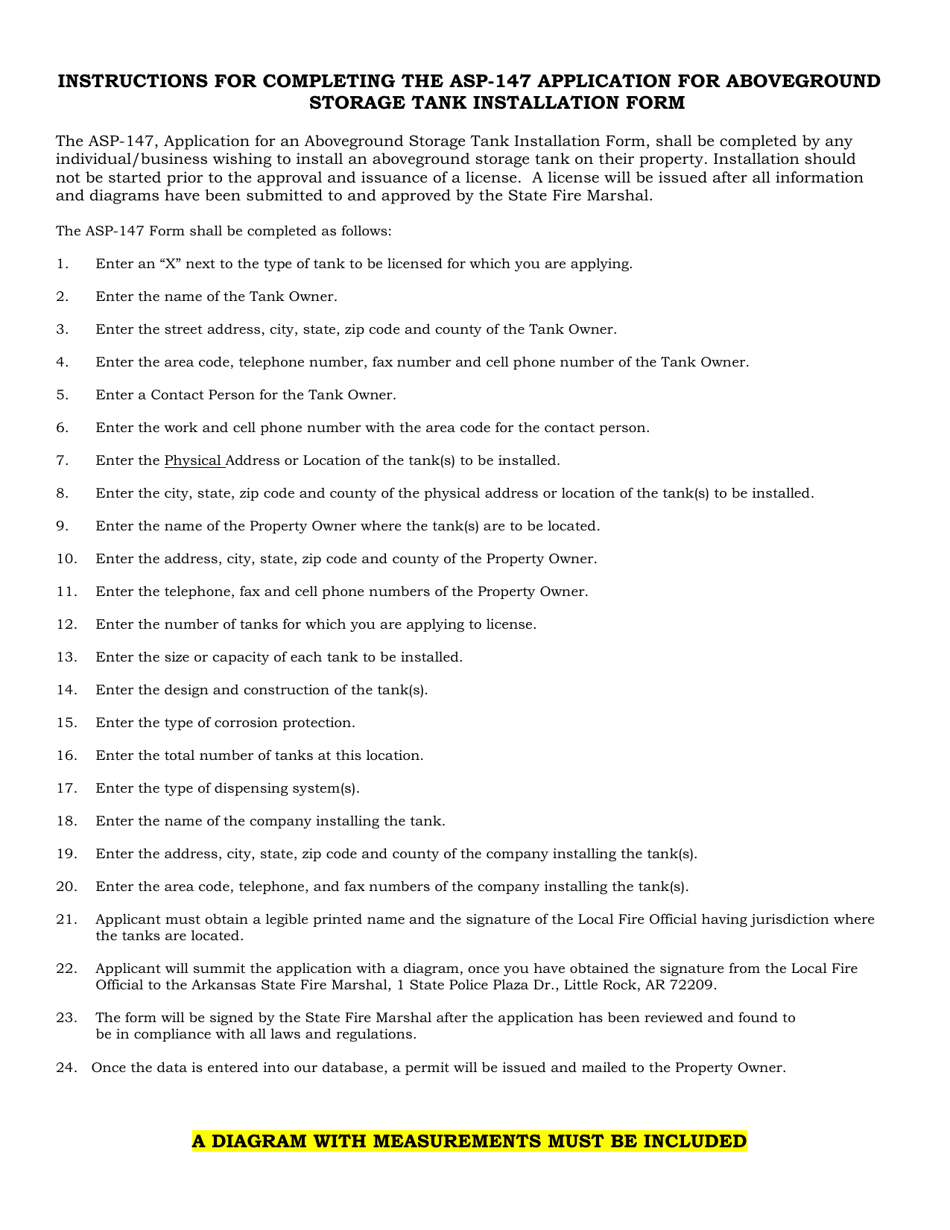 Form ASP-147 Application for Aboveground Storage Tank Installation - Arkansas, Page 2