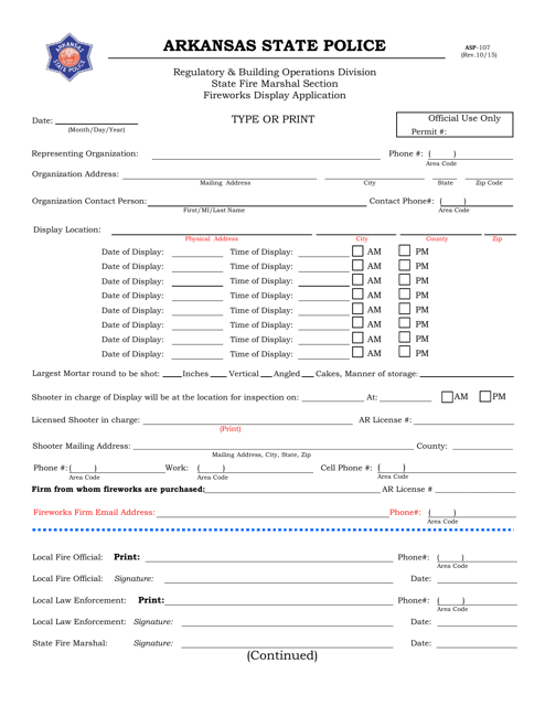 Form ASP-107  Printable Pdf
