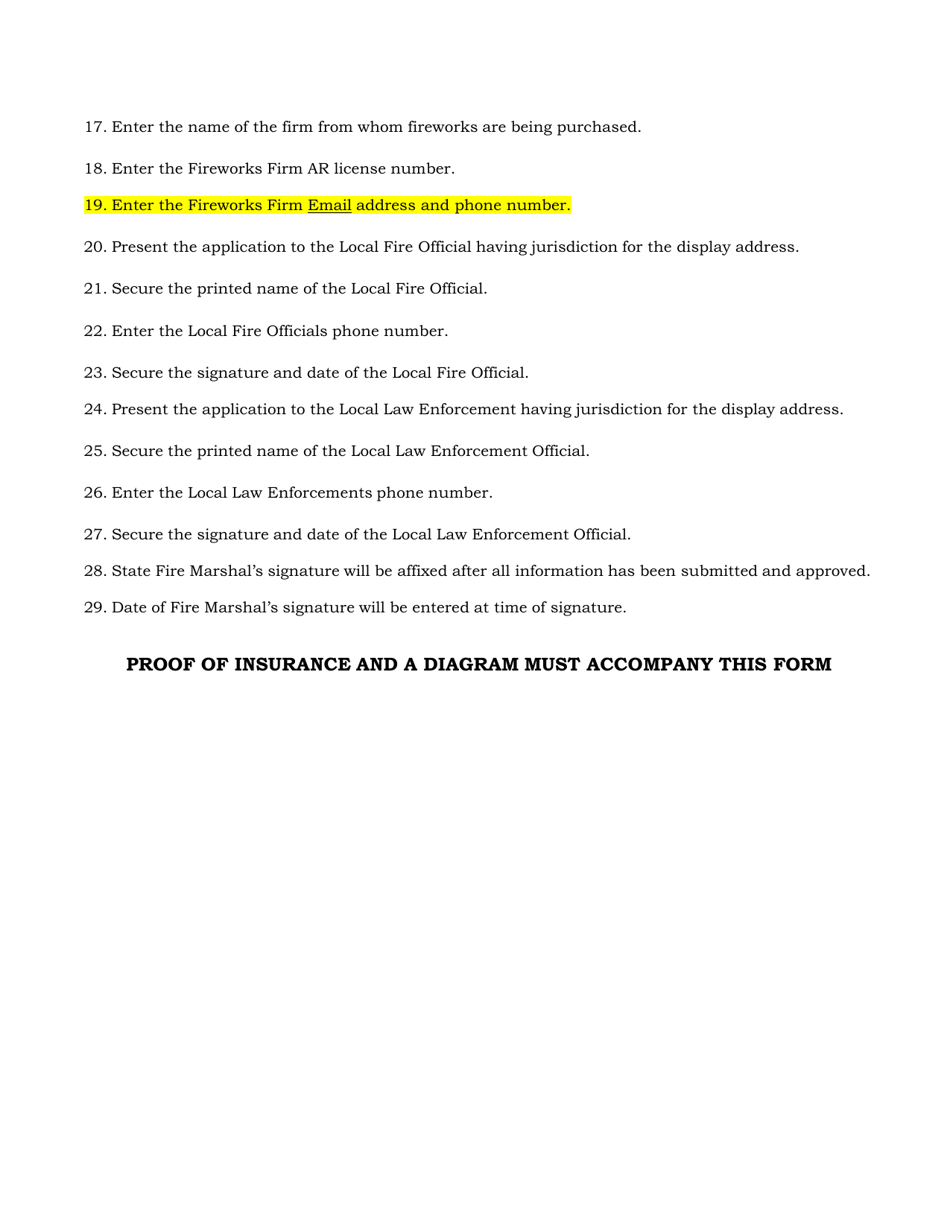 Form ASP-107 Fireworks Display Application - Arkansas, Page 3