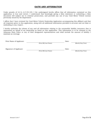 Used Motor Vehicle Dealer Change of Address Form - Arkansas, Page 2