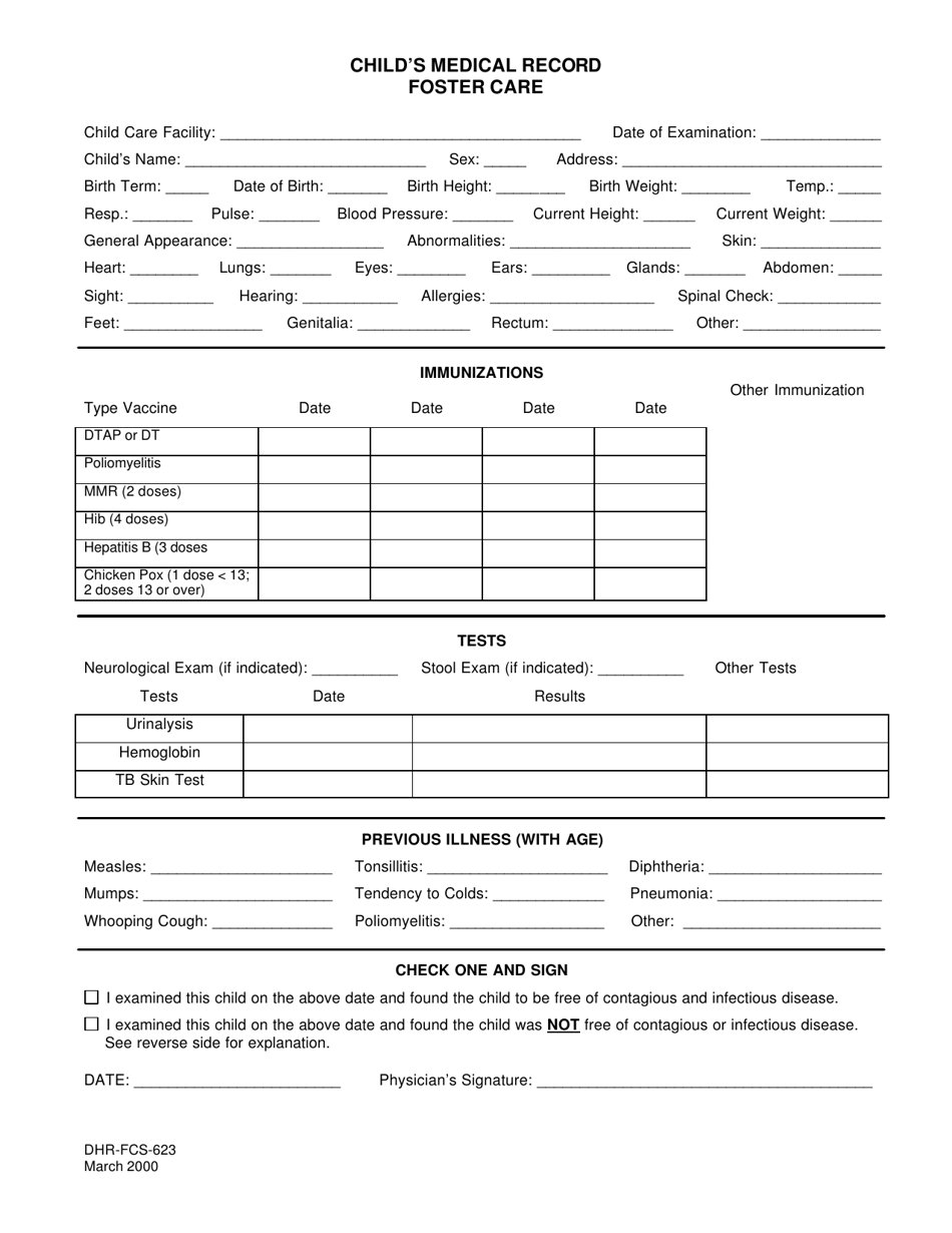 Printable Foster Care Forms