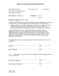 Document preview: Form DHR-FCS-1606 Unrelated Visitation Resource Approval - Alabama