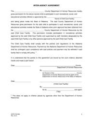Form DHR-FCS-823 Inter-Agency Agreement - Alabama, Page 2