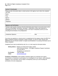EEO/Civil Rights Compliance Complaint Form - Alabama, Page 2