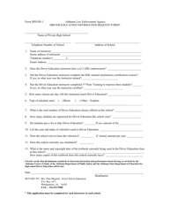 Form DPS/DE-1 Driver Education Information Request Form - Alabama