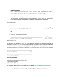 Military Automatic Licensure Application - Arkansas, Page 2