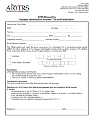 Form 244 Trs Request for Taxpayer Identification Number (Tin) and Certification - Arkansas