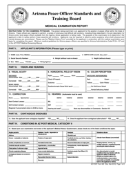 Document preview: AZPOST Form ME Medical Examination Report - Arizona