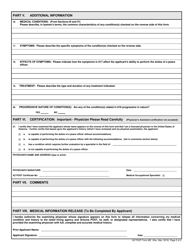AZPOST Form ME Medical Examination Report - Arizona, Page 2
