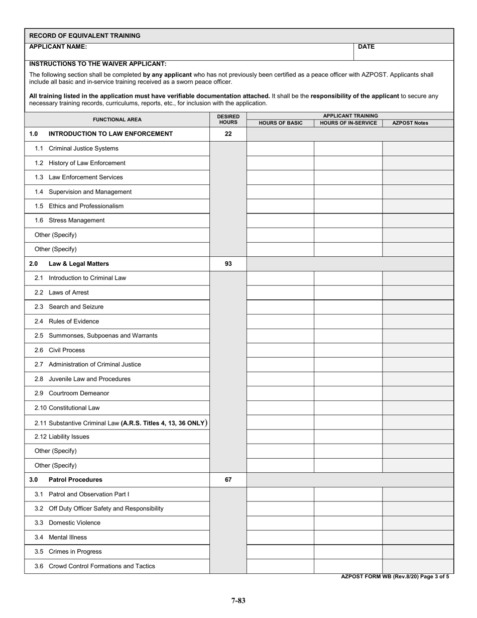 AZPOST Form WB - Fill Out, Sign Online and Download Printable PDF ...