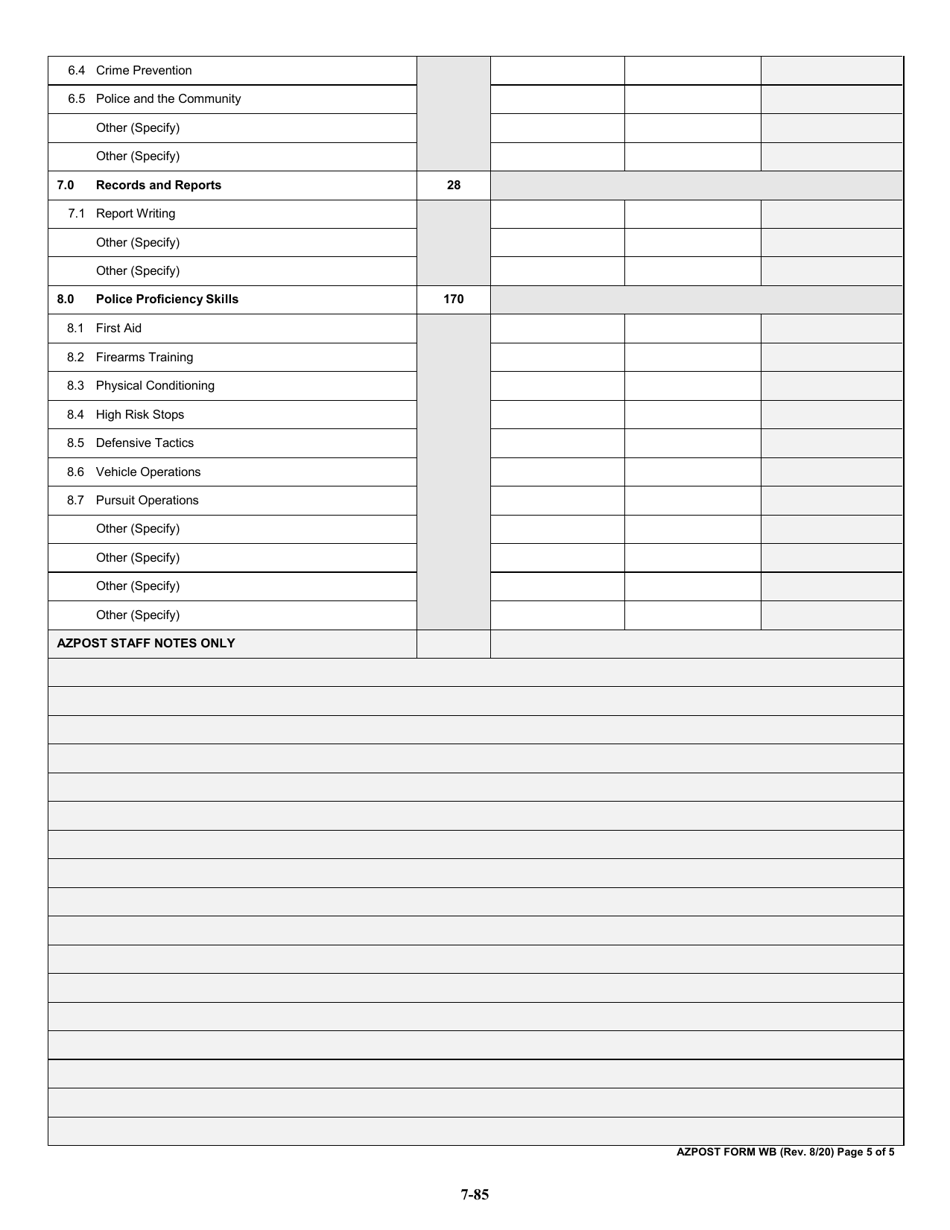 AZPOST Form WB - Fill Out, Sign Online and Download Printable PDF ...