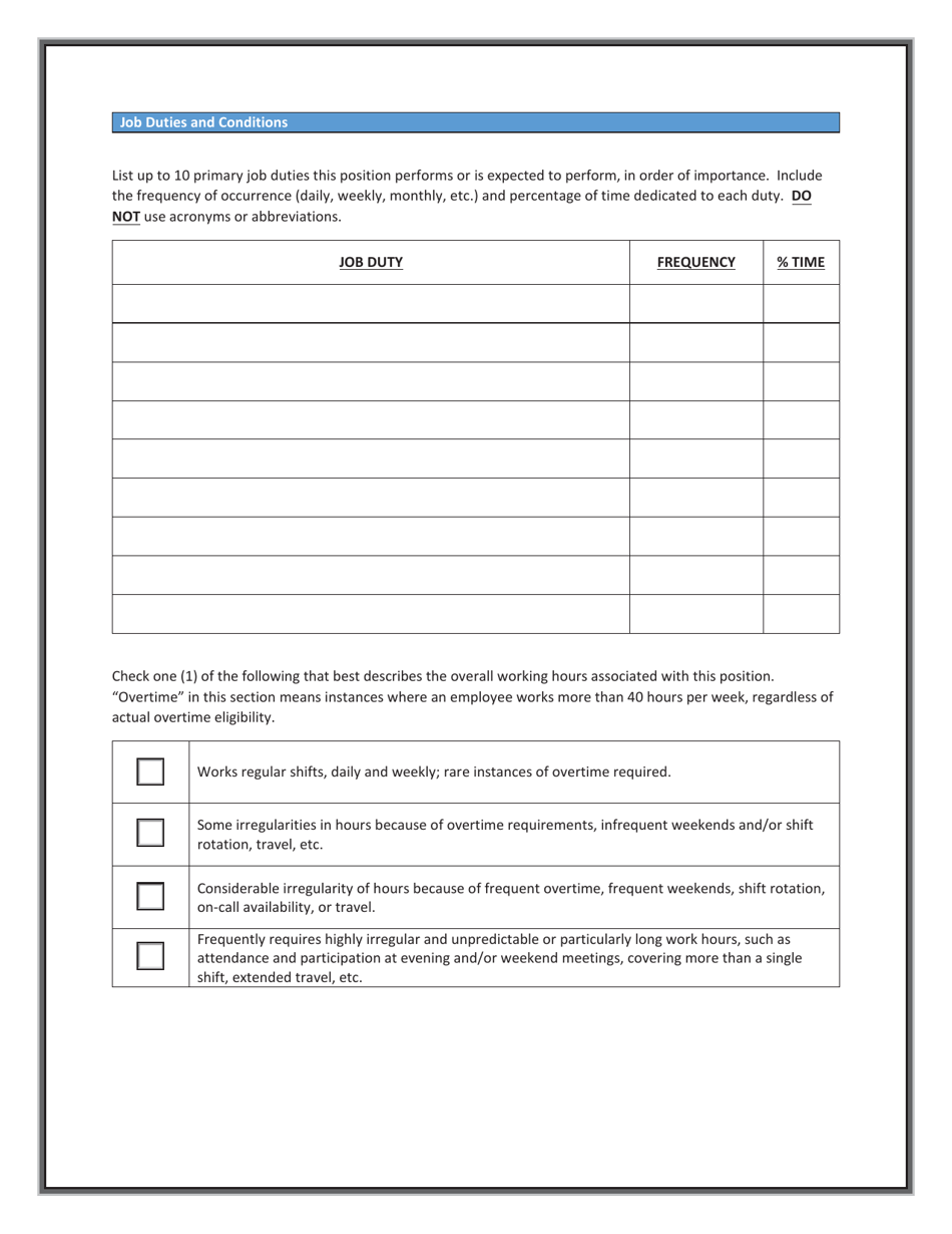 Position Classification Questionnaire - Arkansas, Page 2