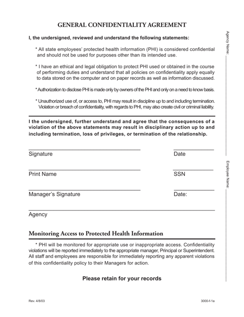 General Confidentiality Agreement - State - Arkansas Download Pdf