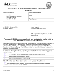 Form DE-202 Authorization to Disclose Protected Health Information to Ahcccs - Arizona