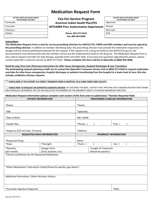Ahcccs Fee-For-Service Drug Prior Authorization Form - Arizona