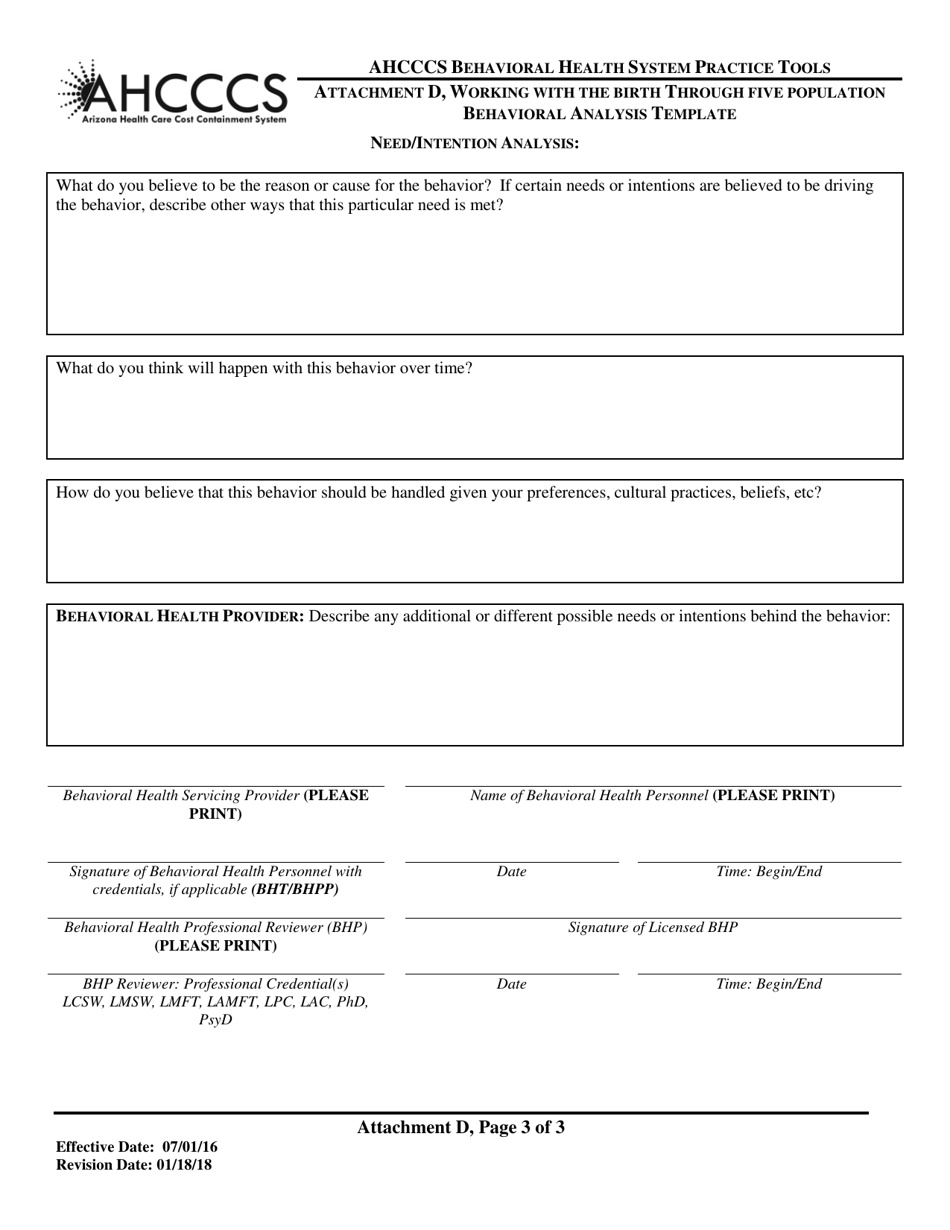 Attachment D Behavioral Analysis Template - Arizona, Page 3