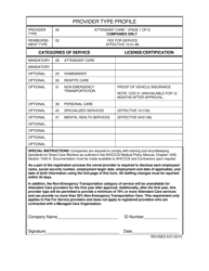 Document preview: Provider Enrollment Application - Attendant Care/Company - Arizona
