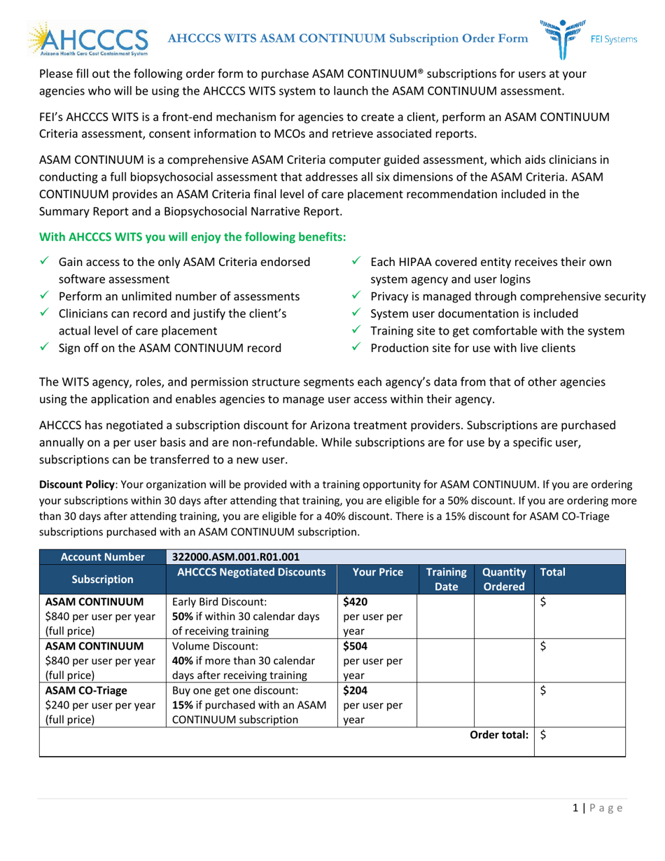 Asam assessment form