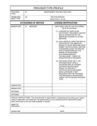 Document preview: Provider Enrollment Application - Independent Testing Facility - Arizona