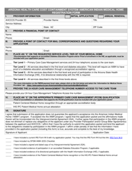 Document preview: Arizona Health Care Cost Containment System American Indian Medical Home Registration Form - Arizona