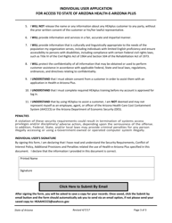 Individual User Application for Access to State of Arizona Health-E-arizona Plus - Arizona, Page 3