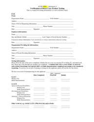 Document preview: Attachment A Verification of Direct Care Worker Testing - Arizona