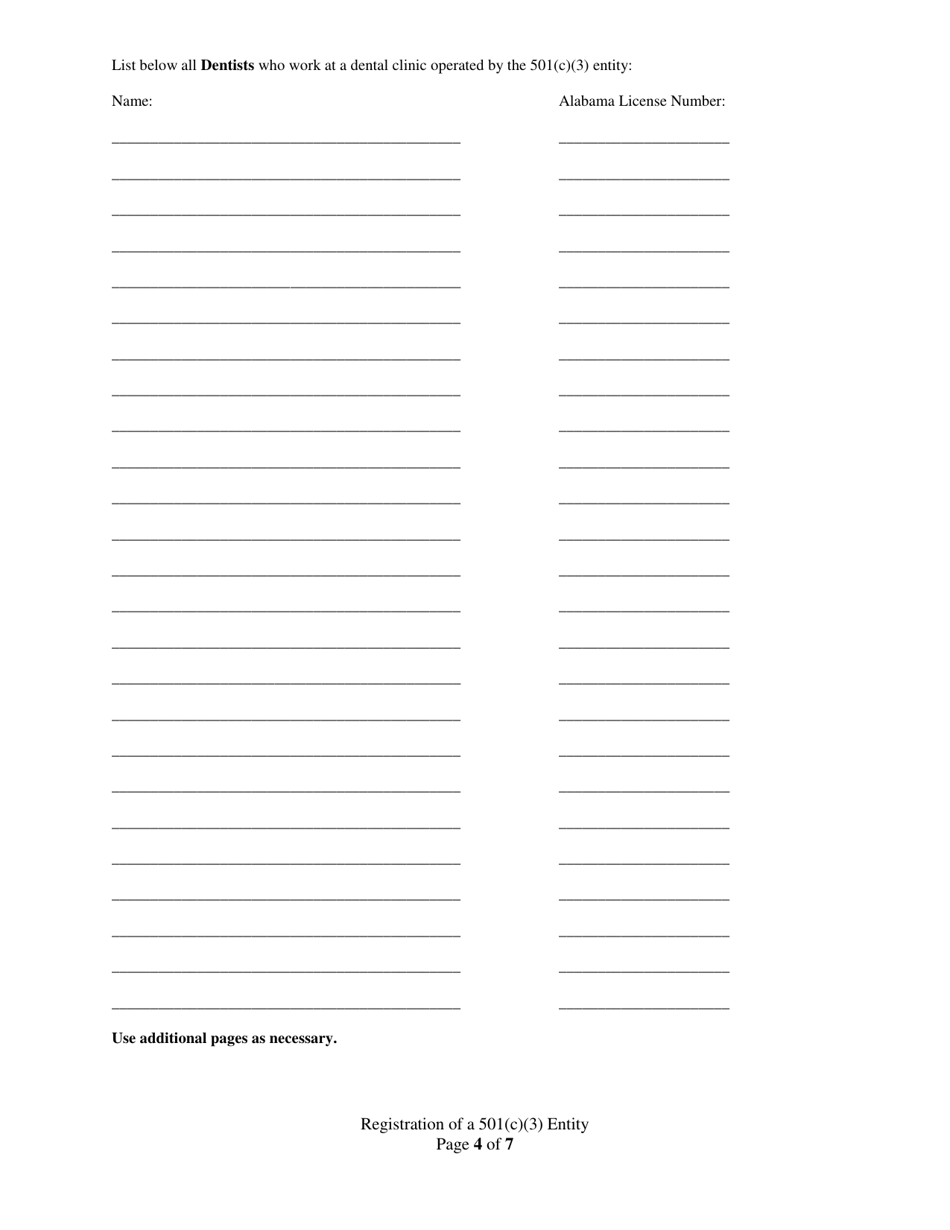Registration of a 501(C)(3) Entity - Alabama, Page 4