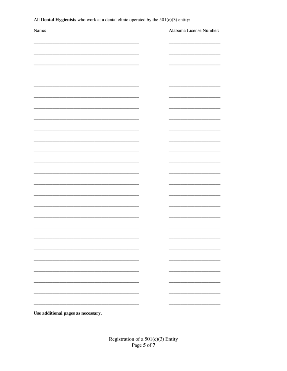 Registration of a 501(C)(3) Entity - Alabama, Page 5