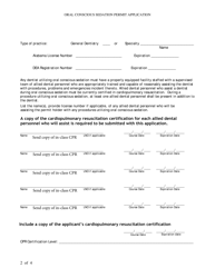 Initial Application for Oral Conscious Sedation Permit - Alabama, Page 3