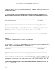 Initial Application for Oral Conscious Sedation Permit - Alabama, Page 4