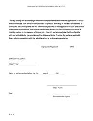 Initial Application for Oral Conscious Sedation Permit - Alabama, Page 5