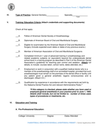 Initial Application for Permit of Parenteral Sedation (Pa) or General Anesthesia (Ga) - Alabama, Page 3
