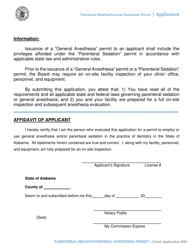 Initial Application for Permit of Parenteral Sedation (Pa) or General Anesthesia (Ga) - Alabama, Page 6
