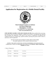 Application for Registration of a Mobile Dental Facility - Alabama