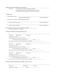 Application for Registration of a Mobile Dental Facility - Alabama, Page 2
