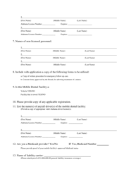 Application for Registration of a Mobile Dental Facility - Alabama, Page 3
