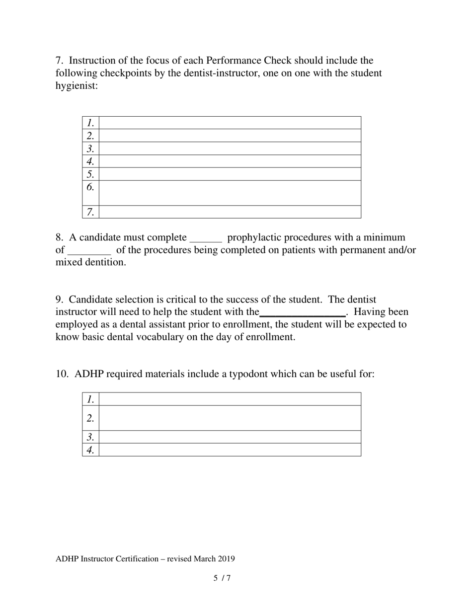 Alabama Dental Hygiene Instructor Certification Course - Alabama, Page 5