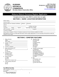 Alabama Historic Cemetery Register Application - Alabama, Page 2