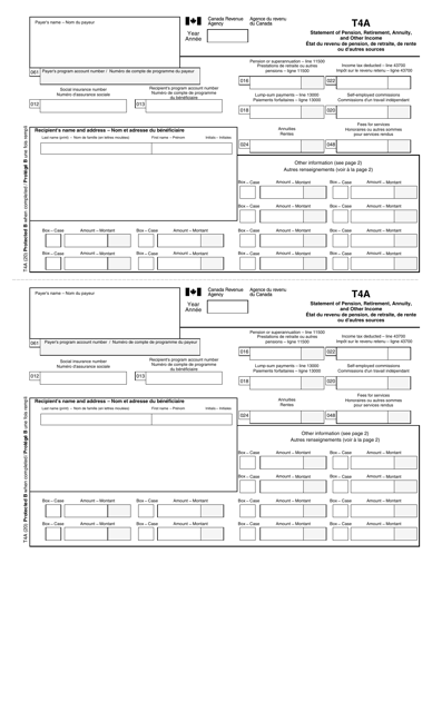 Form T4A Printable Pdf