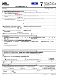 WSIB Form 7 &quot;Employer's Report of Injury Disease&quot; - Ontario, Canada, Page 3