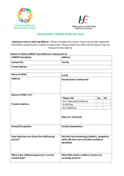 Community Camhs Referral Form - United Kingdom