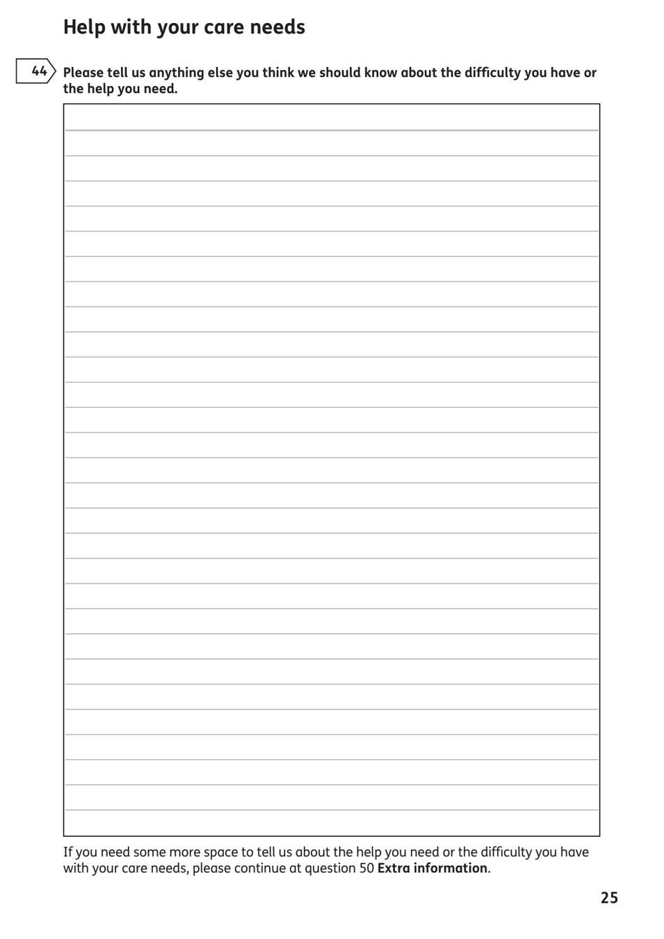 Form AA1 Attendance Allowance for People of State Pension Age or Over - United Kingdom, Page 25