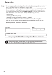 Form AA1 Attendance Allowance for People of State Pension Age or Over - United Kingdom, Page 30