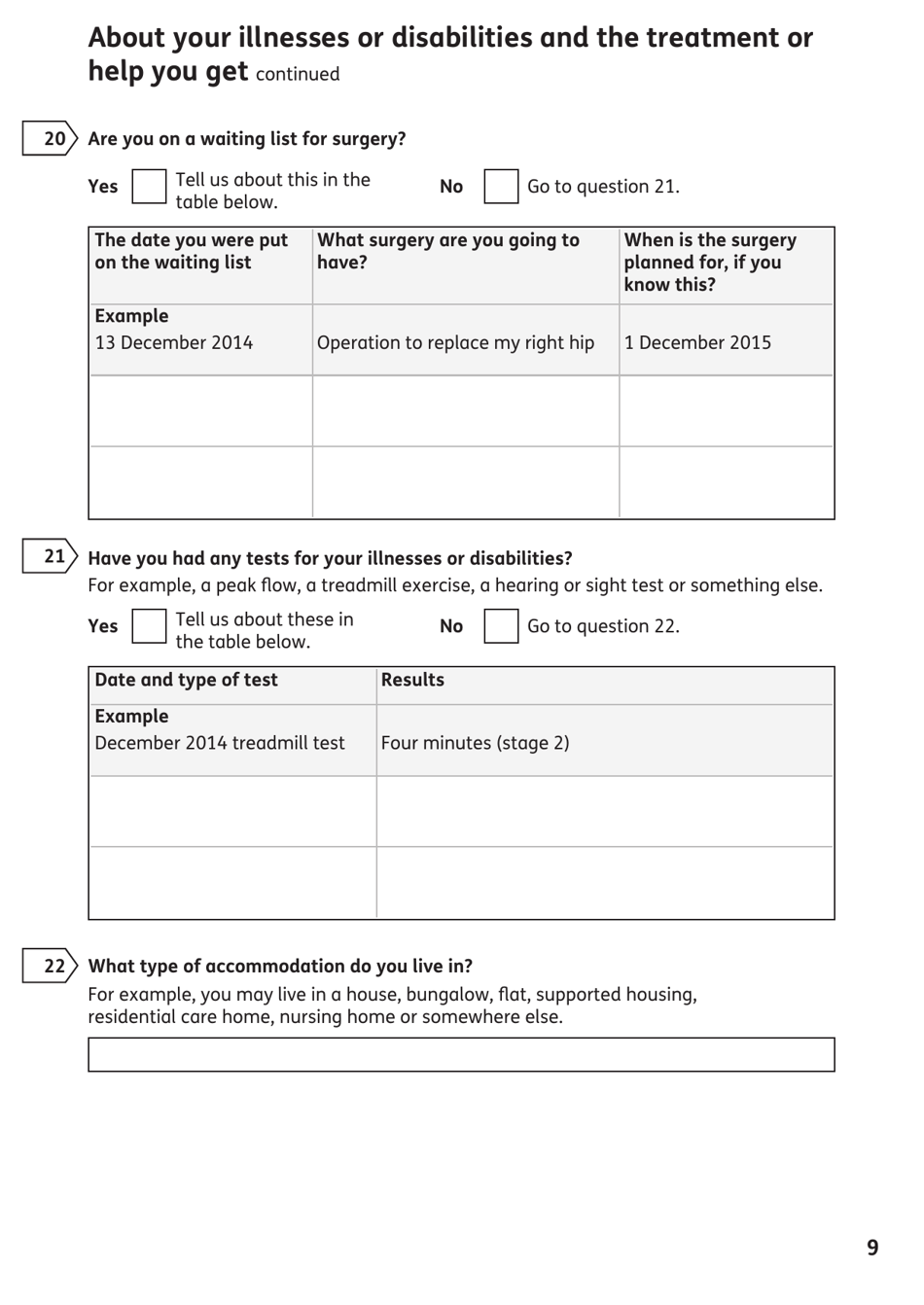 Form AA1 Attendance Allowance for People of State Pension Age or Over - United Kingdom, Page 9