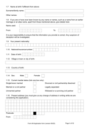 Form AN Application for Naturalisation as a British Citizen - United Kingdom, Page 4